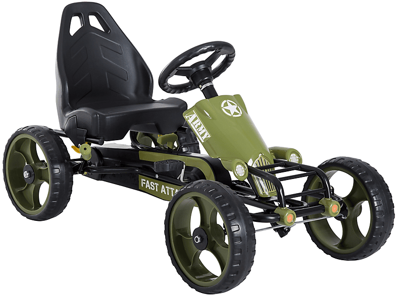 Coche Eléctrico Infantil  HOMCOM +3 Años Embrague Freno Asiento Ajustable Carga Máx. 35 kg 