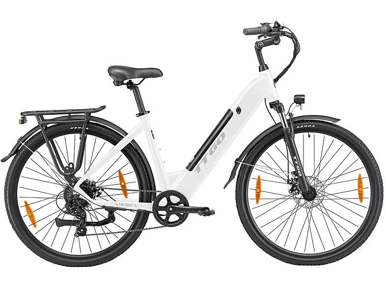 Bicicleta urbana  TTGO HZ-28ST 250W Blanco Bicicleta eléctrica 250W 25 km/h Blanco 
