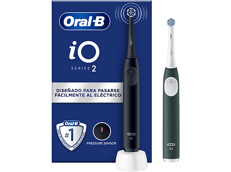 Cepillo eléctrico  Oral-B iO 2 Pack de dos cepillos eléctricos 2 cabezales Diseñados por Braun Negro Noche y Verde Bosque