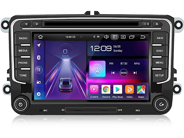 Autorradio  VW Golf 5 6 T5 Polo Sharan Passat Tiguän 64GB DVD CARPLAY JUNSUN 7 
