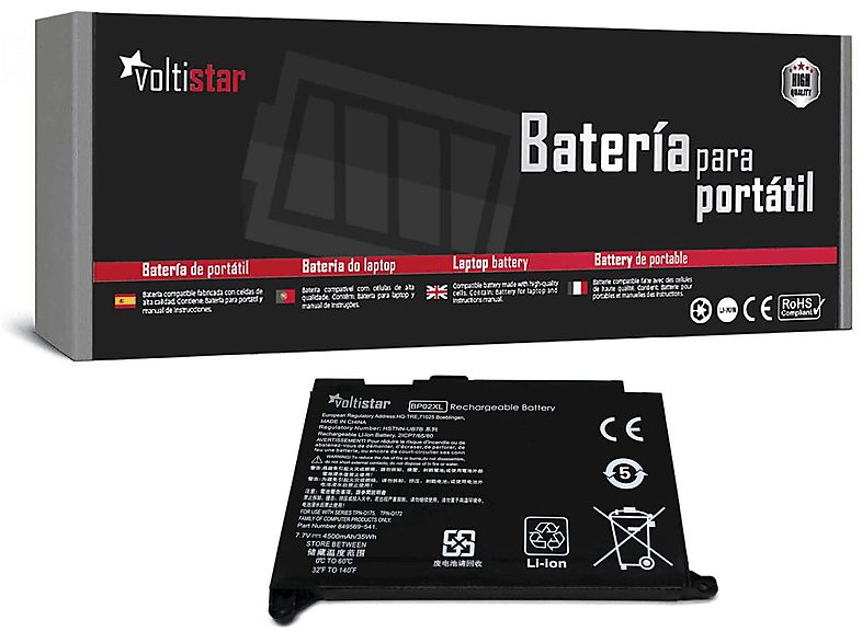 Batería para portátil  VOLTISTAR BATERÍA PARA PORTÁTIL HP BP02041XL BP02XL HSTNN-UB7B 