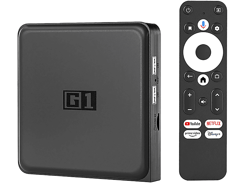 4K Reproductor multimedia HDR Dolby Vision Android TV Box Streaming Box 4GB RAM LAN  G1 SMART negro 