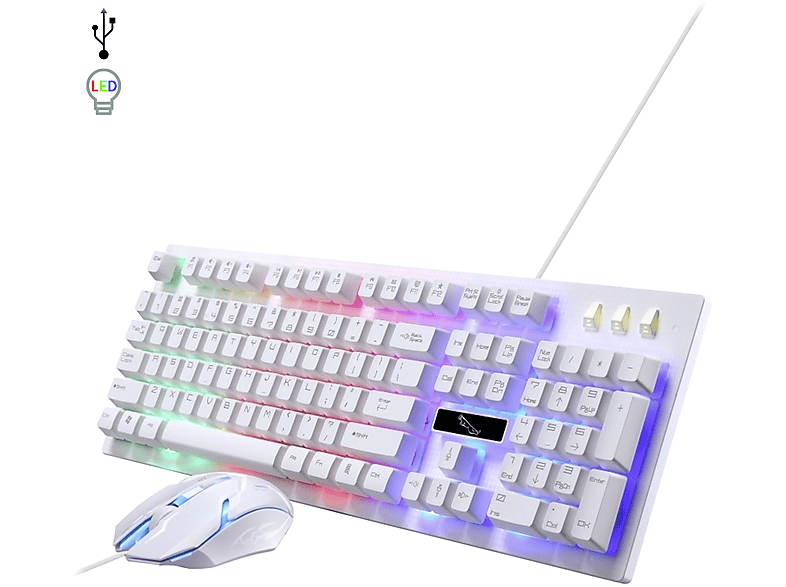 Pack Teclado + Ratón  DAM ELECTRONICS DMAD0207C01 Wired Blanco 