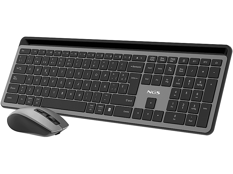 Pack Teclado + Ratón  NGS ECLIPSEKIT Inalámbrica multimodo Negro 